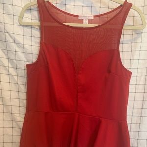 Red blouse peplum